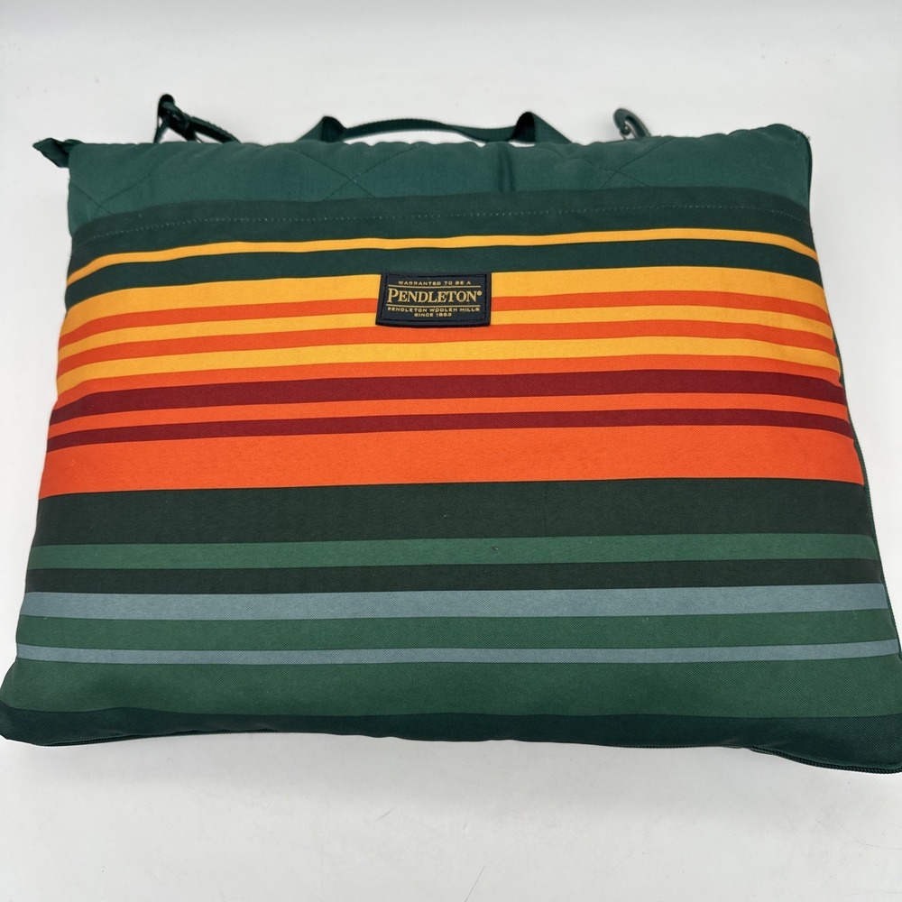 Pendleton Outdoor Packable Picnic Travel Camping Blanket Striped Green 60"x72"